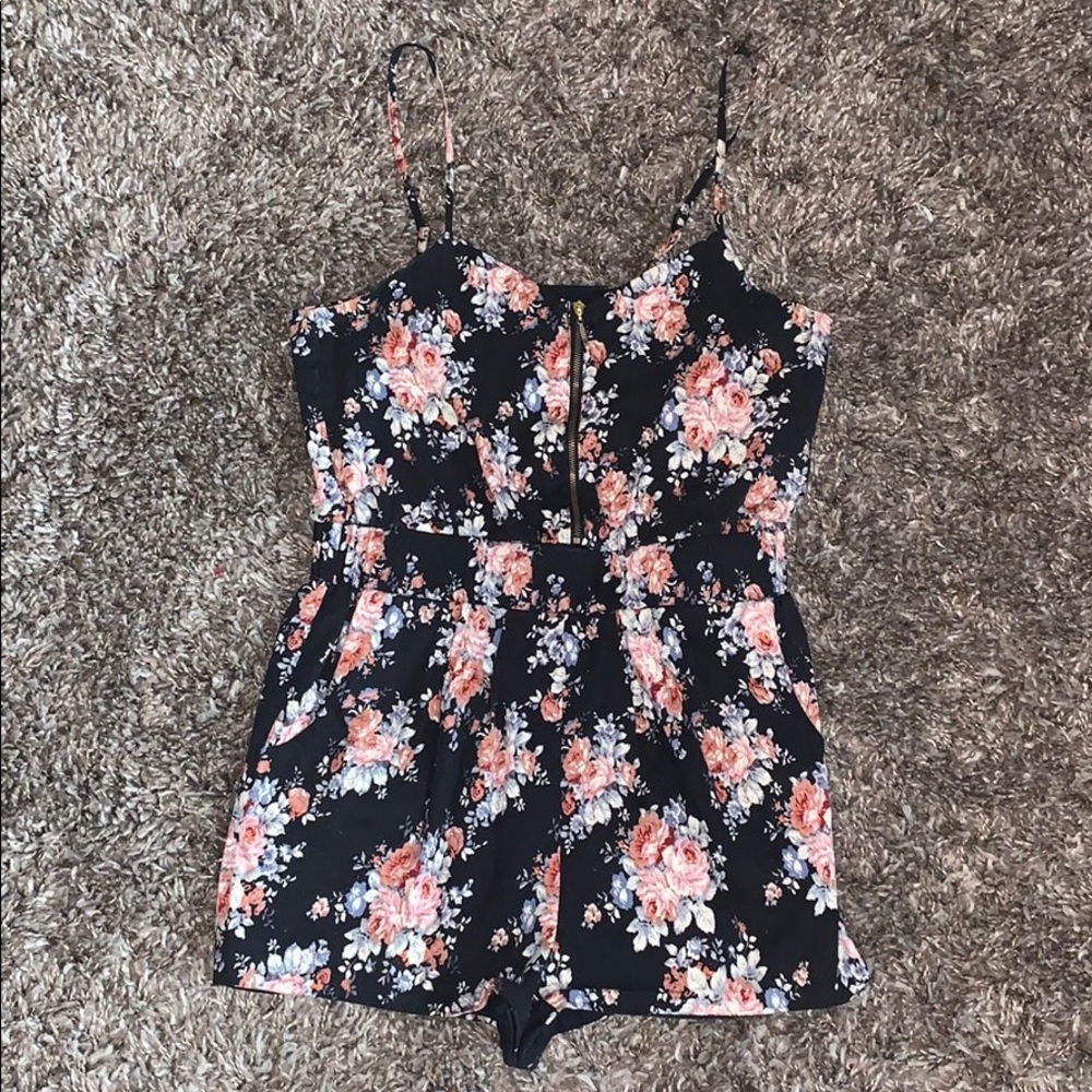 floral romper.